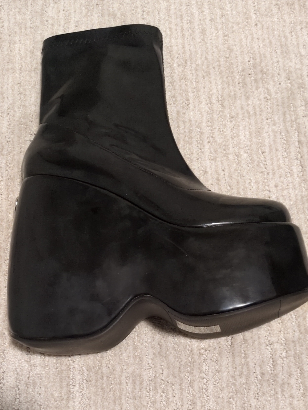 Women’s Black High Platform Ankle Boots - Sleek Sculpted Wedge